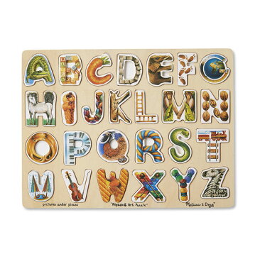 メリッサ&ダグ　アルファベット・アート・パズル　木製　Melissa & Doug Alphabet Art Puzzle