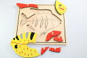 モンテッソーリ　さかなパズル ♪スケルトン♪ Montessori Fish Puzzle 知育玩具 3