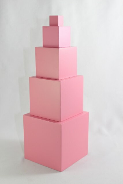 モンテッソーリ　ピンクタワー　♪5 ステップ　プレミアム♪　Montessori Pink Tower　知育玩具 3
