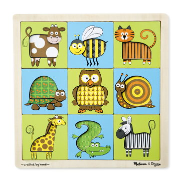 メリッサ&ダグ　透き通りパズル 動物　木製　Melissa & Doug Peek-Through Pattern Puzzle Animals