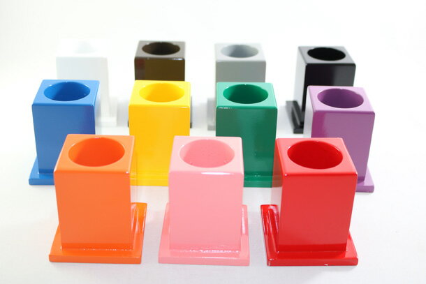 eb\[@FMăZbg@11F@Montessori Set of 11 Colored Pencil Holders mߋ