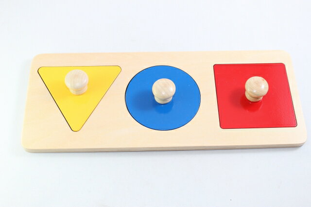 モンテッソーリ　はめ込みパズル ♪三角、四角、円形 3種♪　Montessori Multiple Shape Puzzle 知育玩具