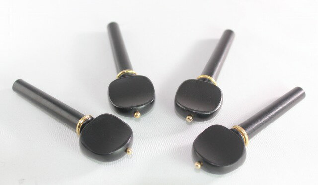 黒檀 ペグ4本　ミルクール・スタイル（ゴールド・ピン、ゴールド・カラー）