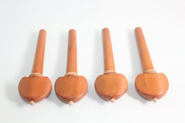 チェロ用ペグ4本　柘植　ヒル・スタイル（白ピン、白カラー）