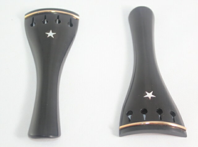 黒檀のテールピース、ラウンド型、ゴールド・フレット、パール・スター