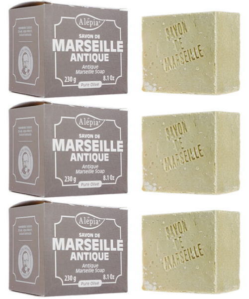 アレピア アンティークマルセイユソープ(ピュアオリーブ)230g [ヤマト便] ×3箱 (Alepia)Antique Marseille Soap (Pure Olive)