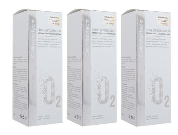 セルメソテック スキンオキシジェネーター・デトキシファイングクレンジングフォーム100ml [ヤマト便] ×3箱 (Cellmesotec) Skin Oxygenator Detoxifying Cleansing Foam メイクも落とせる洗顔料!!!