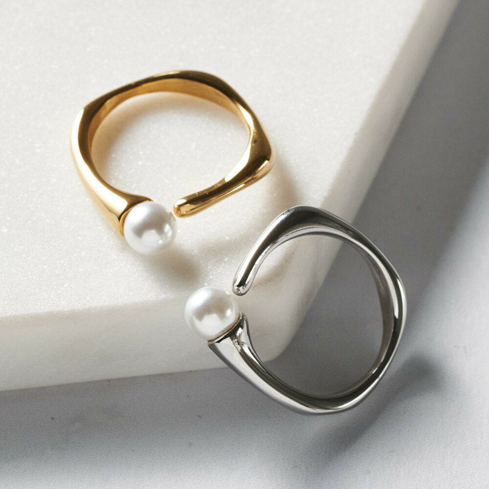 リング 指輪 金属アレルギー対応 18K コーティング レディース ゴールド シルバー サージカルステンレス ステンレス316L シンプル アレルギー 対応 ギ...