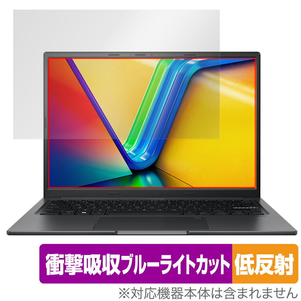 ASUS VivoBook 14X K3405 シリーズ 保護フィルム OverLay Absorber 低反射 エイスース ノートPC用フィルム 衝撃吸収 ブルーライトカット