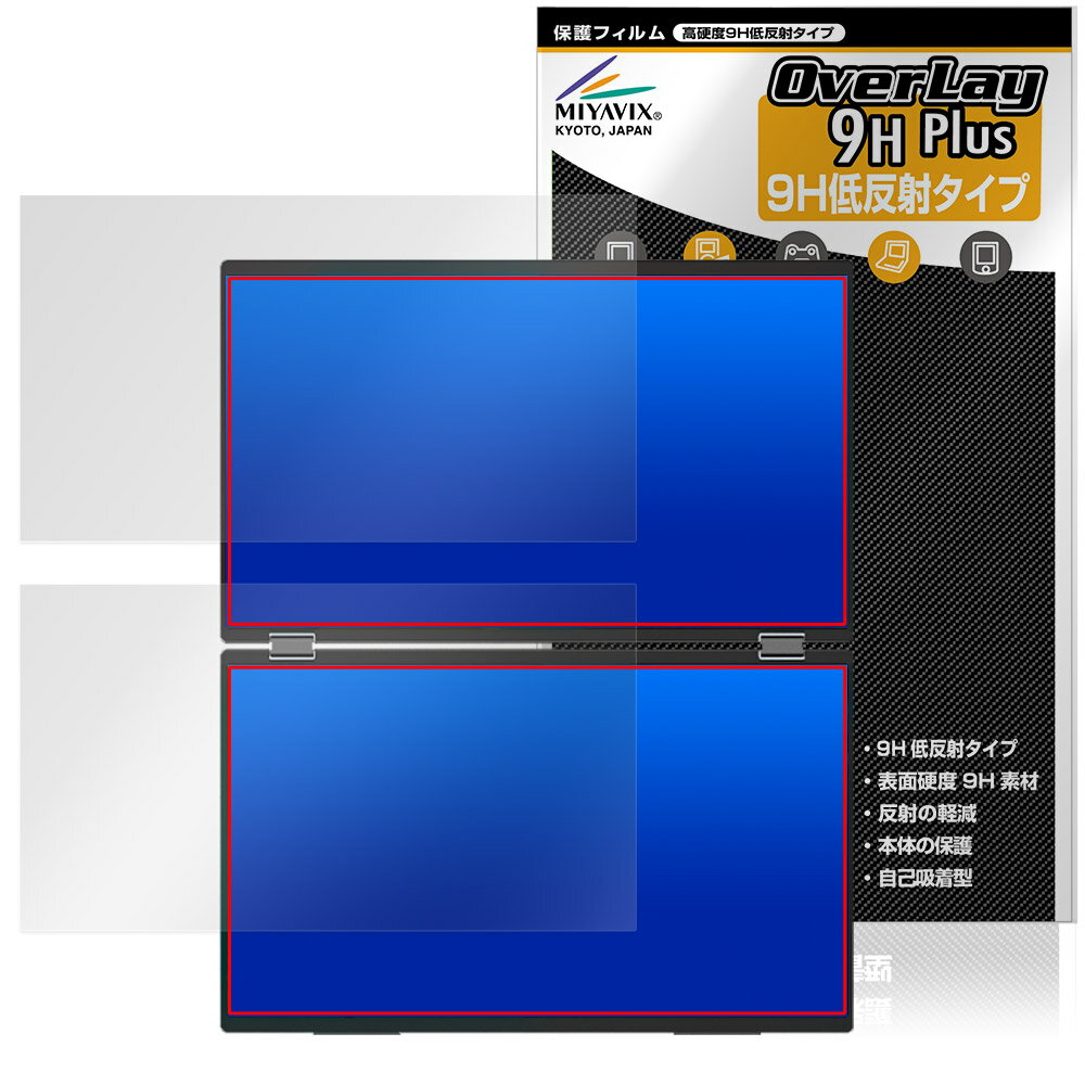 InnoView デュアルモバイルモニター INVPM509-02B 保護フィルム OverLay 9H Plus for デュアルディスプレイ 高硬度 アンチグレア 反射防止
