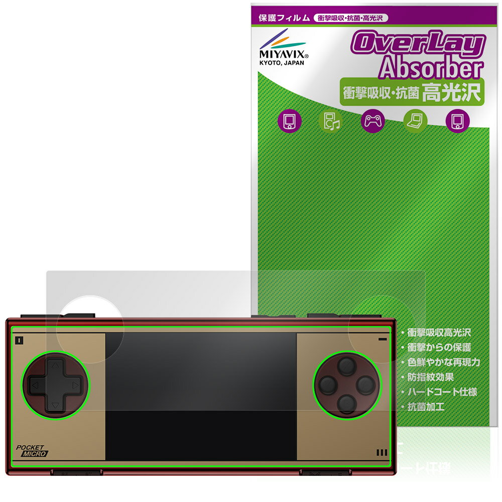 AYANEO Pocket Micro Classic 保護フィルム OverLay Absorber 高光沢 for アヤネオ ポケット 衝撃吸収 高光沢 ハ...