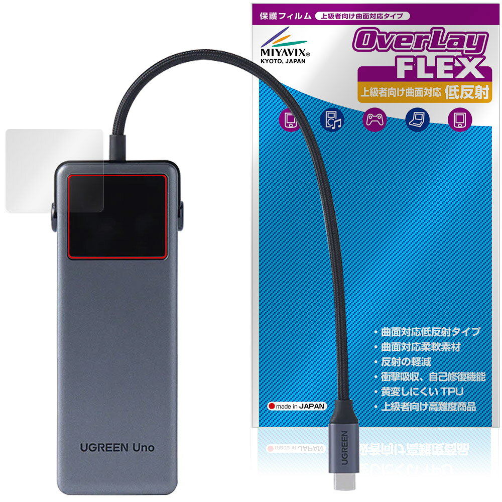 UGREEN Uno 6 in 1 USB-C Hub 保護 フィルム OverLay FLEX 低反射 液晶保護 曲面対応 柔軟素材 反射防止 衝撃吸収