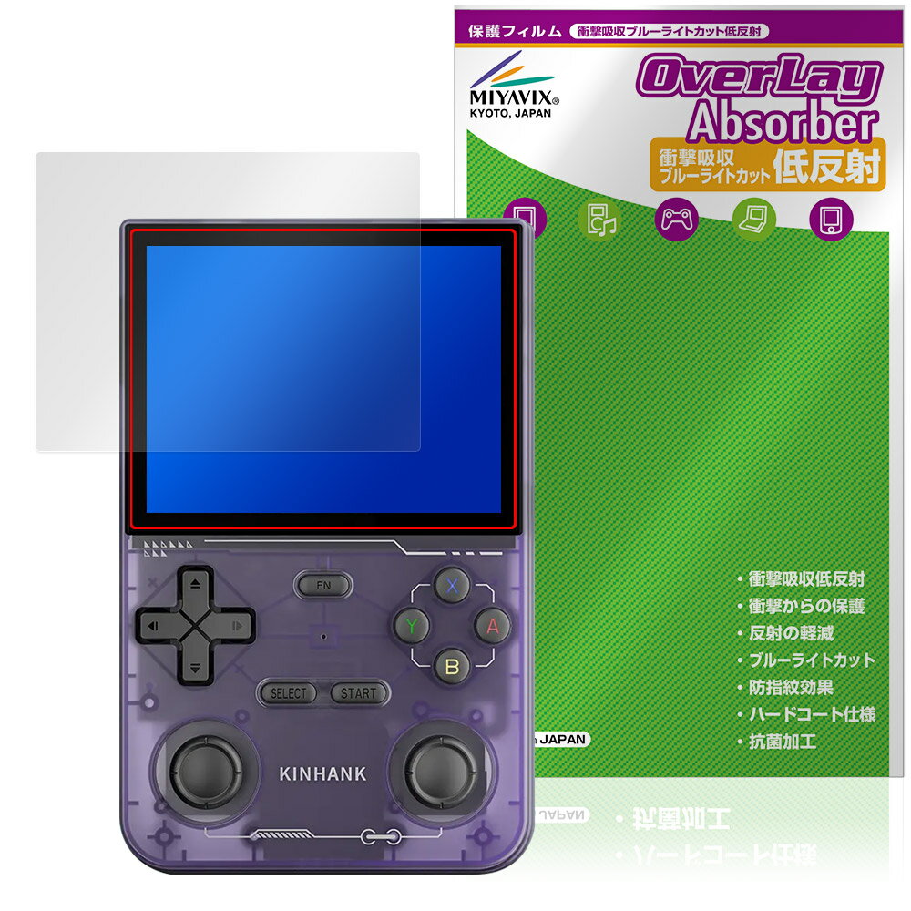Kinhank K36 保護 フィルム OverLay Absorber 低反射 for エミュレーター 衝撃吸収 反射防止 ブルーライトカット 抗菌