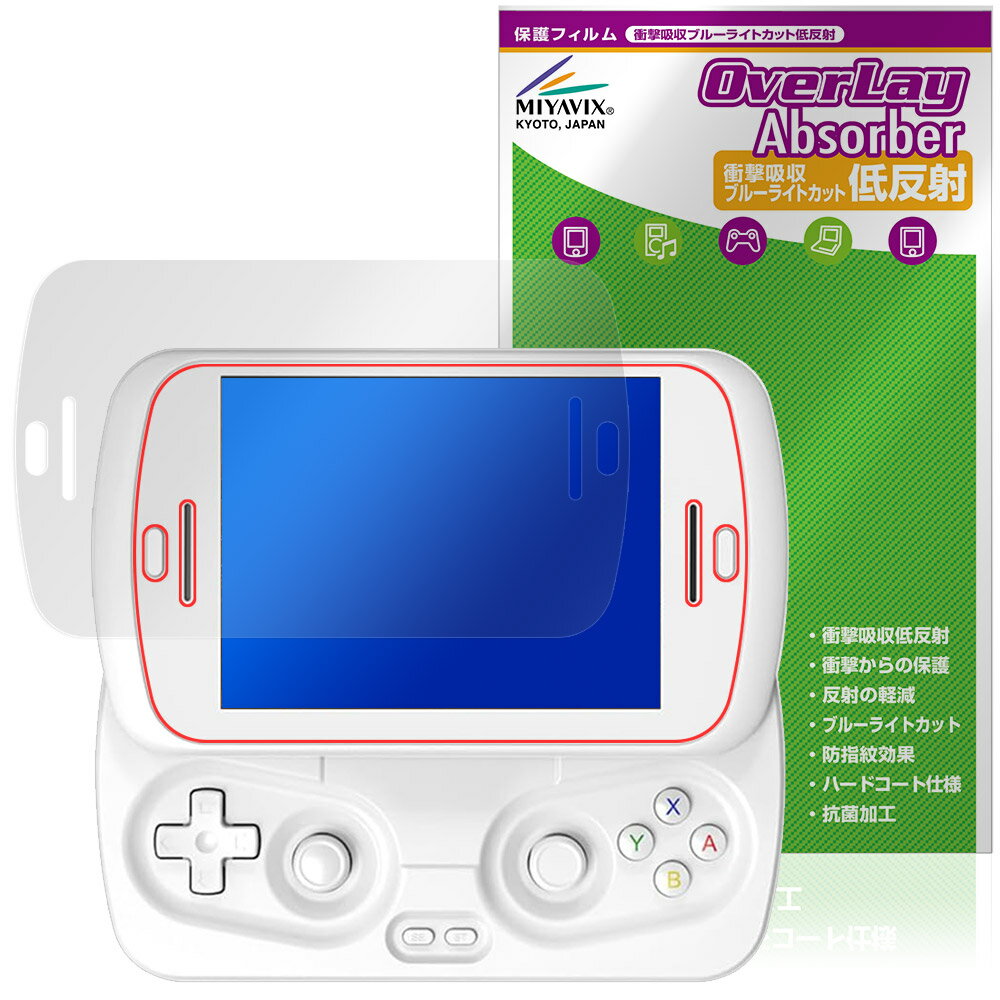 ANBERNIC RG Slide 保護 フィルム OverLay Absorber 低反射 for アンバーニック 携帯ゲーム機 衝撃吸収 反射防止 ブルーラ...