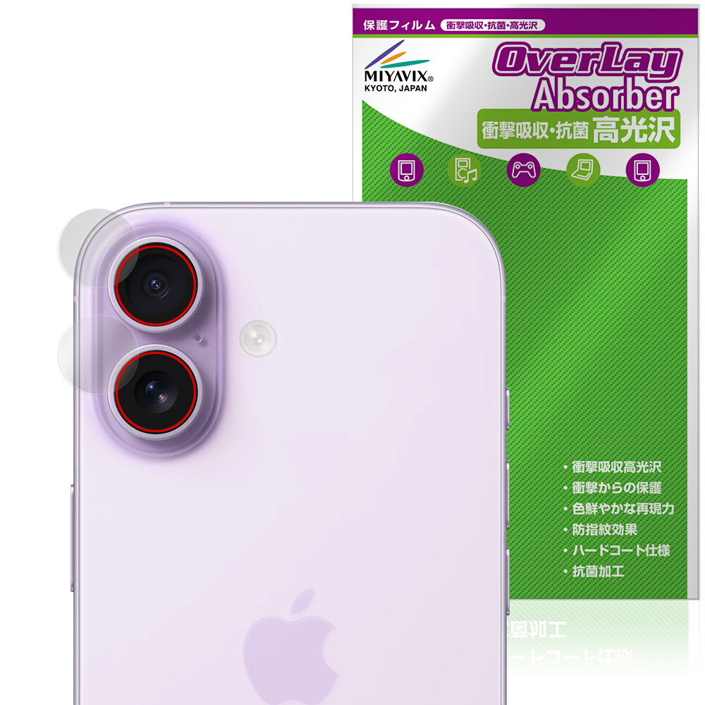 OverLay Absorber High-Gloss Screen Protector Film for iPhone 17 Camera Lens - Shock Absorption, High Gloss, Antibacterial