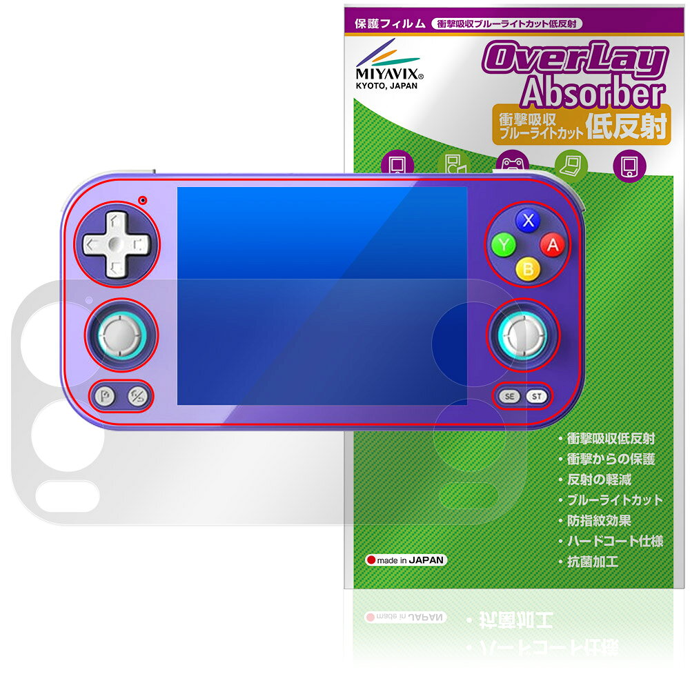ANBERNIC RG 476H 保護 フィルム OverLay Absorber 低反射 for アンバーニック 携帯ゲーム機 衝撃吸収 反射防止 ブルーライ...