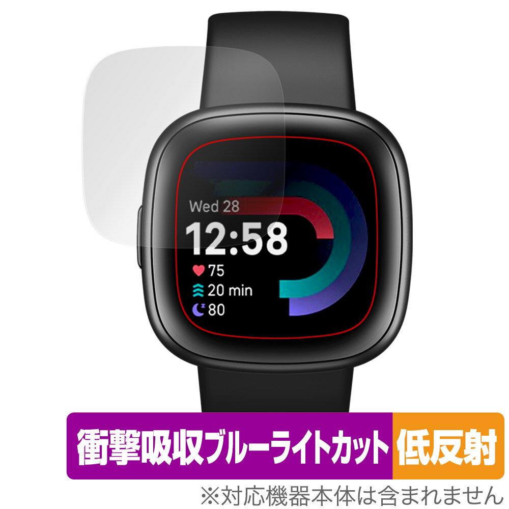 Fitbit Versa 4 保護 フィルム OverLay Absorber 低反射 for フィットビット バーサ フォー 衝撃吸収 反射防止 ブルーライト...