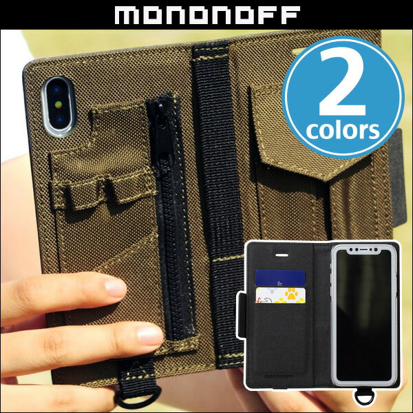 iPhone X 用 mononoff MF04 Case for iPhone X ペンホルダー 手帳型ケース マグネット シンラクリエイション アイフォン コーティングナイロン