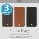 iPhone X 用 ケース Zenus Buffalo Diary for iPhone X / iPhone アイフォンX iPhoneケース レザー ICカード シンプル 手帳型ケース 手..