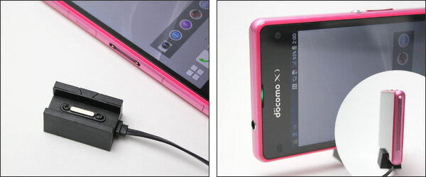 マグネットコネクター スタンドタイプ(microUSB コネクター メス)(10cm) for Xperia (TM) Z1 f SO-02F