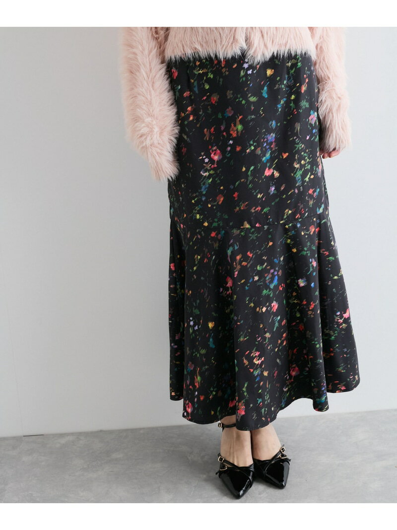 樂天商城 - 【SALE／70%OFF】【洗える】ボカシフラワーアート柄マーメイドスカート VIS ビス スカート その他のスカート ブラック ブラウン【RBA_E】[Rakuten Fashion]
