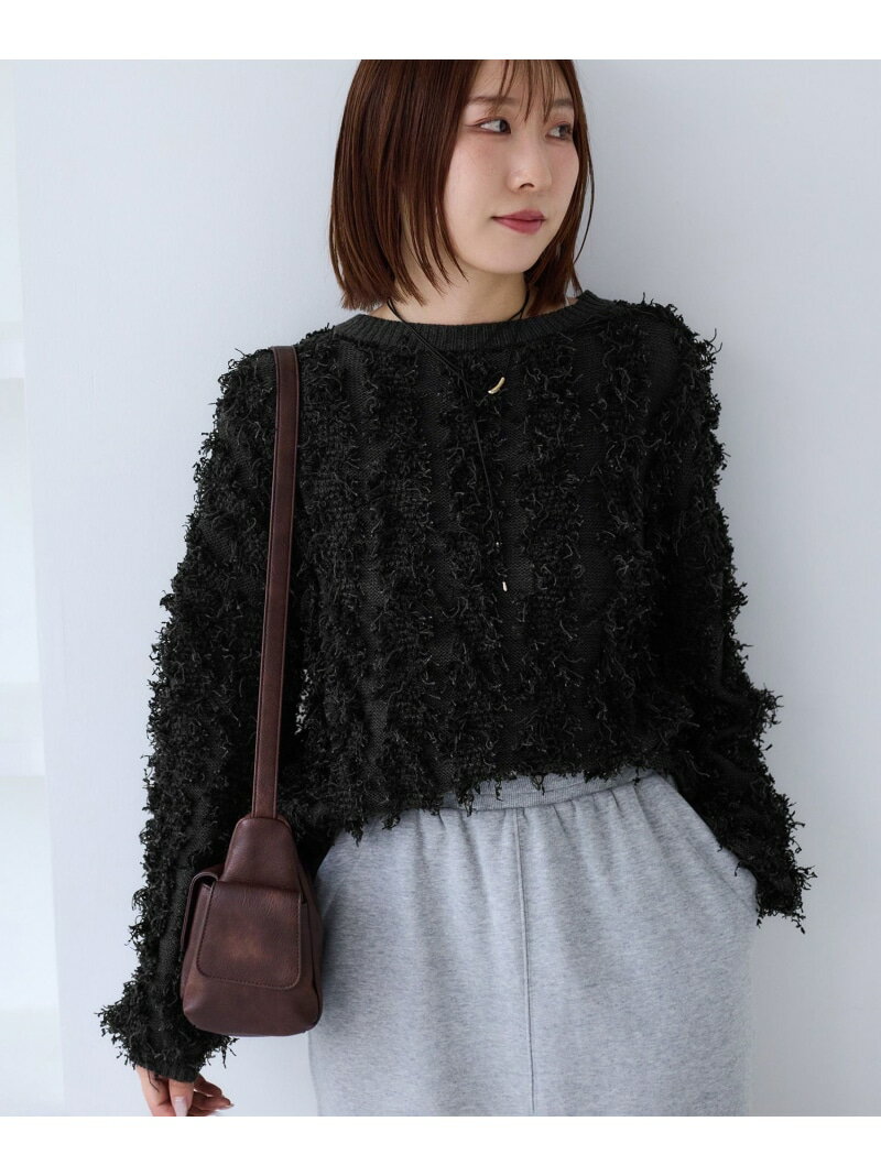 樂天商城 - 【SALE／50%OFF】リボンヤーンフリンジニットプルオーバー VIS ビス トップス ニット グレー ピンク ホワイト【RBA_E】[Rakuten Fashion]