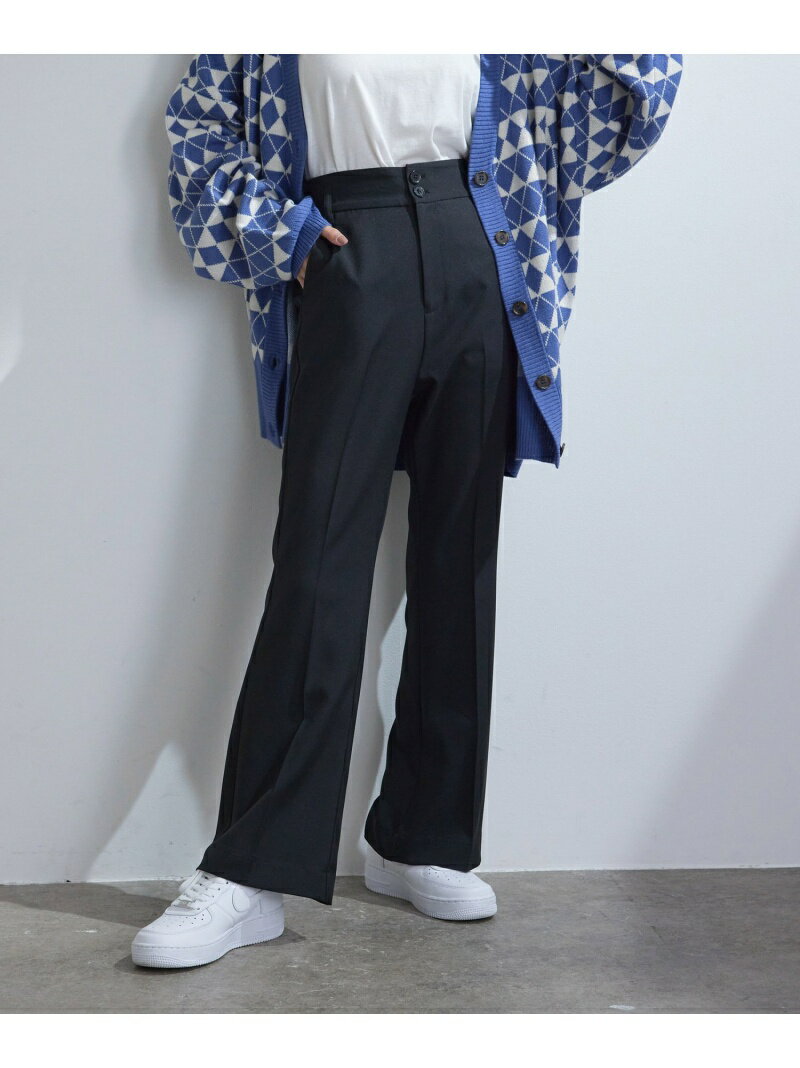 【SALE／40%OFF】【ドラマ着用】【WEB限定】美シルエットハイウエストカラーフレアパンツ【洗濯機可】 vis-a-vis ビス パンツ スラックス・ドレスパンツ ブラック ホワイト ブラウン グリーン ピンク【RBA_E】[Rakuten Fashion]のサムネイル