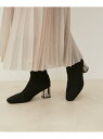 【SALE/50%OFF】【保温・抗菌防臭】スクエアトゥニットショートブーツ Juze ビス シューズ・靴 ブーツ ブラック ホワイト【RBA_E】【送料無料】...