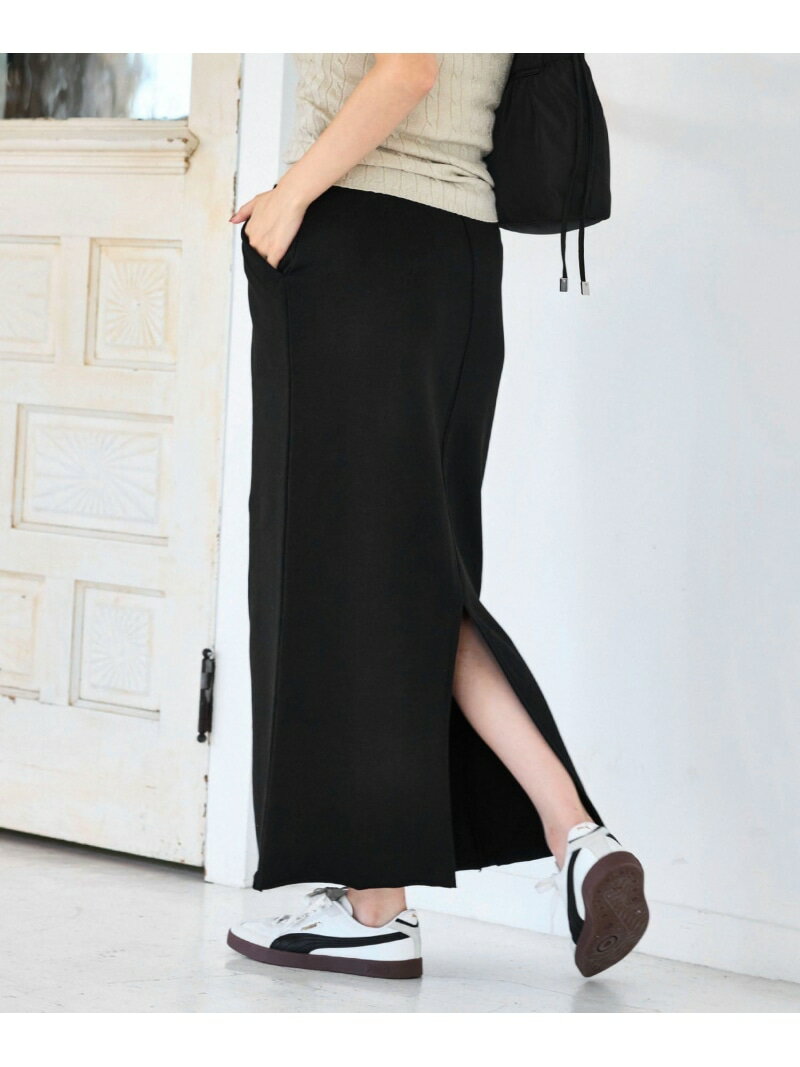 ミニ裏毛ナローシルエットスカート VIS ビス スカート その他のスカート ブラック【先行予約】*【送料無料】[Rakuten Fashion]のサムネイル