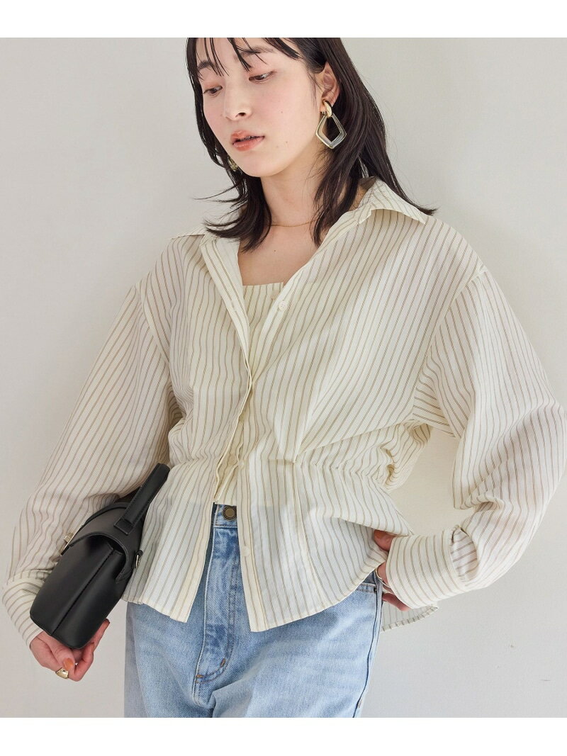 樂天商城 - レイヤードストライプシャツ VIS ビス トップス シャツ・ブラウス ホワイト【送料無料】[Rakuten Fashion]