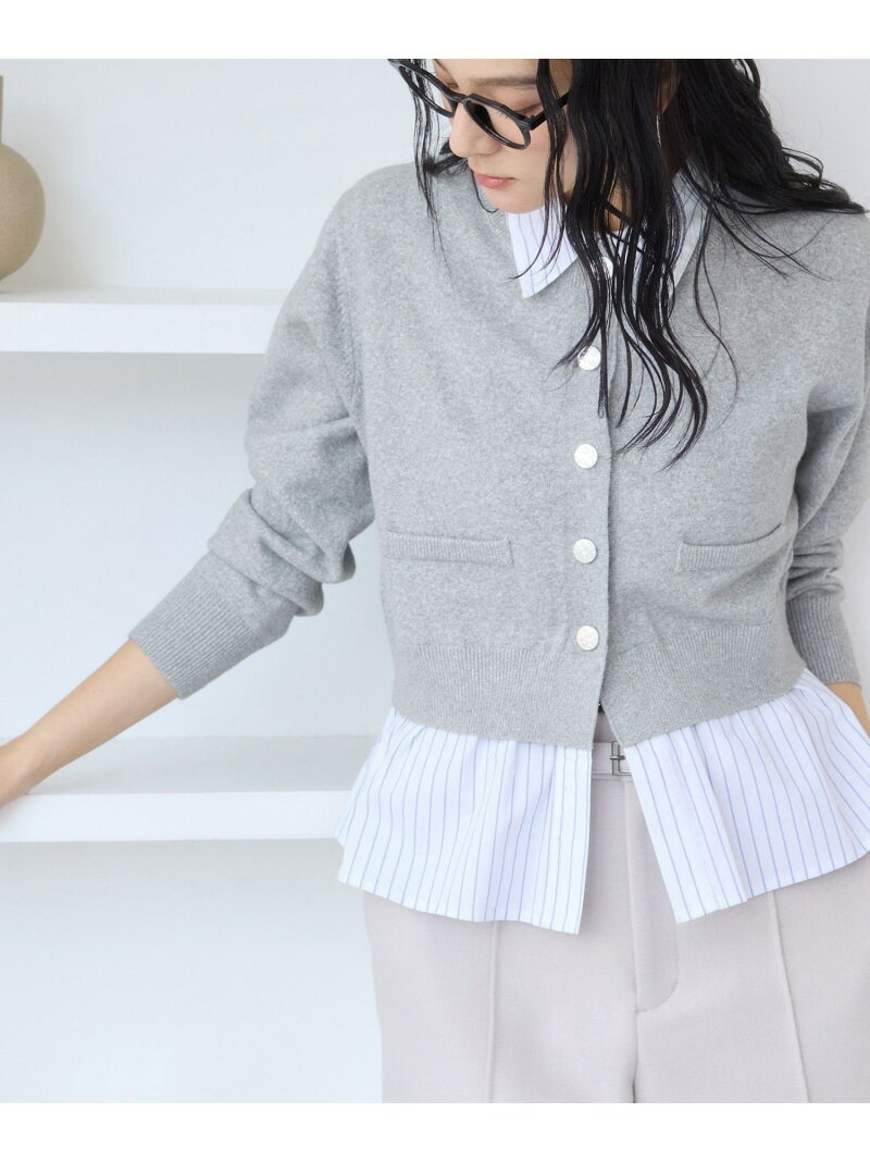 【SALE／20%OFF】シャツレイヤード風メタルボタンカーディガン VIS ビス トップス ...