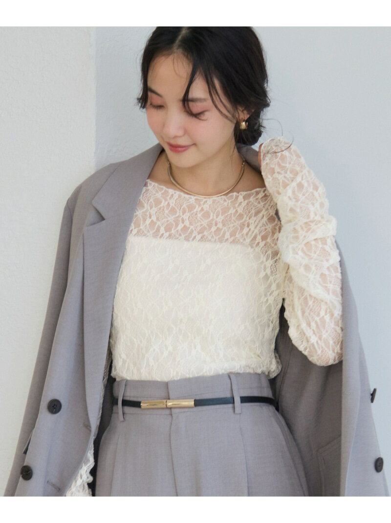 Rakuten - シャーリングスリーブレースプルオーバー VIS ビス トップス カットソー・Tシャツ ホワイト ベージュ【送料無料】[Rakuten Fashion]