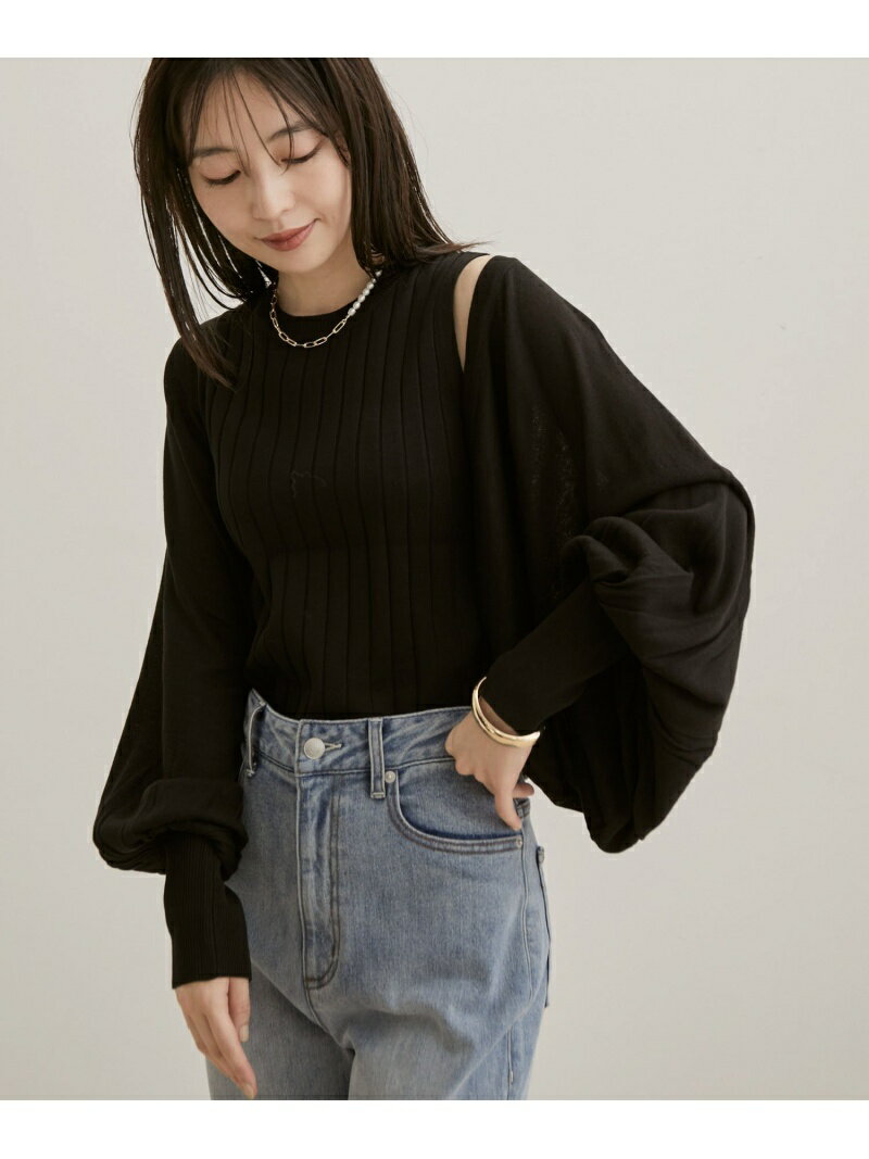 【SALE／50%OFF】ボレロアンサンブル ViS ビス トップス アンサンブル ブラック ブラウン【RBA_E】[Rakuten Fashion]のサムネイル