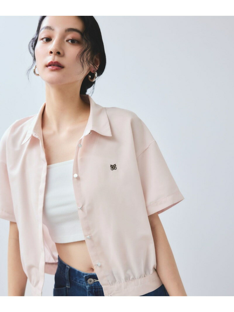 【夏トク価格】刺繍ロゴハーフスリーブシャツ VIS ビス トップス シャツ・ブラウス ネイビー ピンク【送料無料】[Rakuten Fashion]のサムネイル