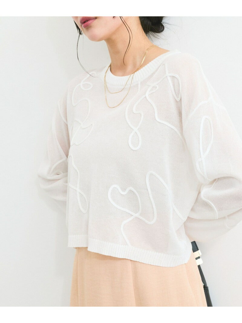 【SALE／30%OFF】コード刺繍シアーニット VIS ビス トップス ニット グレー ピンク ホワイト【RBA_E】[Rakuten Fashion]