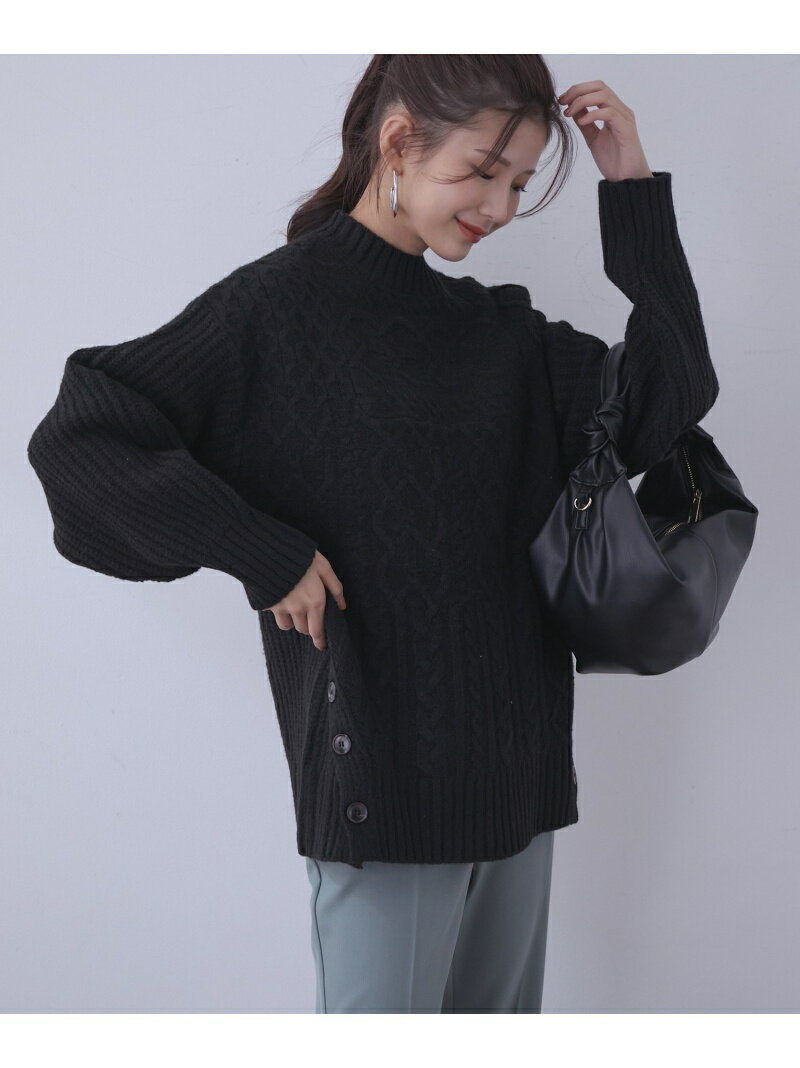 【SALE／30%OFF】【WEB限定】パッチワークケーブルニットプルオーバー vis-a-vis ビス トップス ニット ブラック パープル ブルー レッド【RBA_E】[Rakuten Fashion]