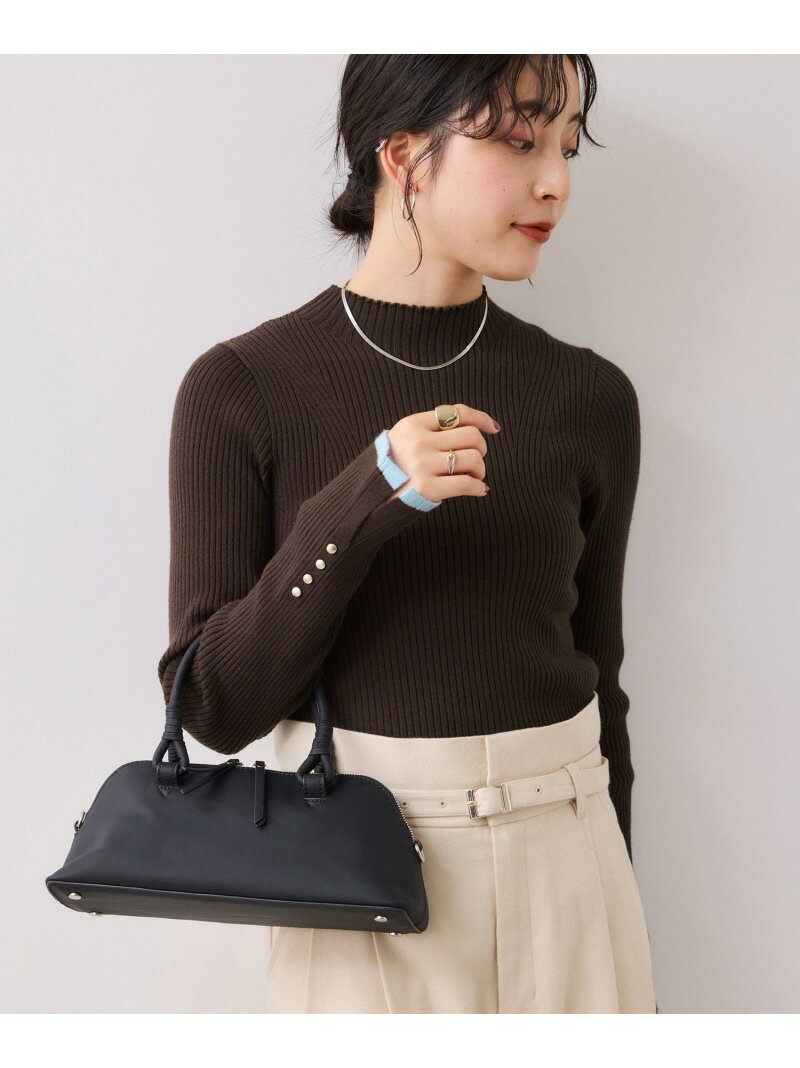 樂天商城 - 【SALE／20%OFF】スリーブ釦アクセントリブニット/静電気防止 VIS ビス トップス ニット ベージュ ブルー グレー ブラウン レッド ホワイト ブラック【RBA_E】[Rakuten Fashion]
