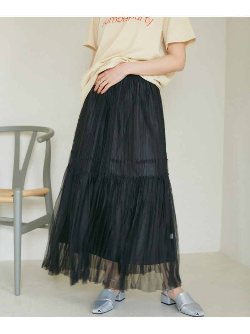 【SALE／60%OFF】【2WAY】チュールプリーツスカート【洗える】 VIS ビス スカート その他のスカート グレー ブラック ホワイト【RBA_E】[Rakuten Fashion]