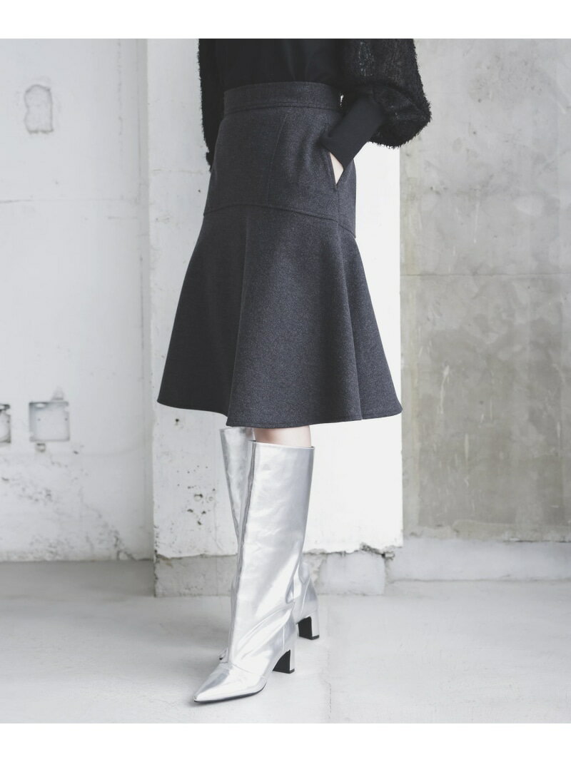 【SALE／60%OFF】【洗える】ジャージメルトンニーレングスセミフレアスカート VIS ビス スカート その他のスカート グレー グリーン ベージュ【RBA_E】[Rakuten Fashion]