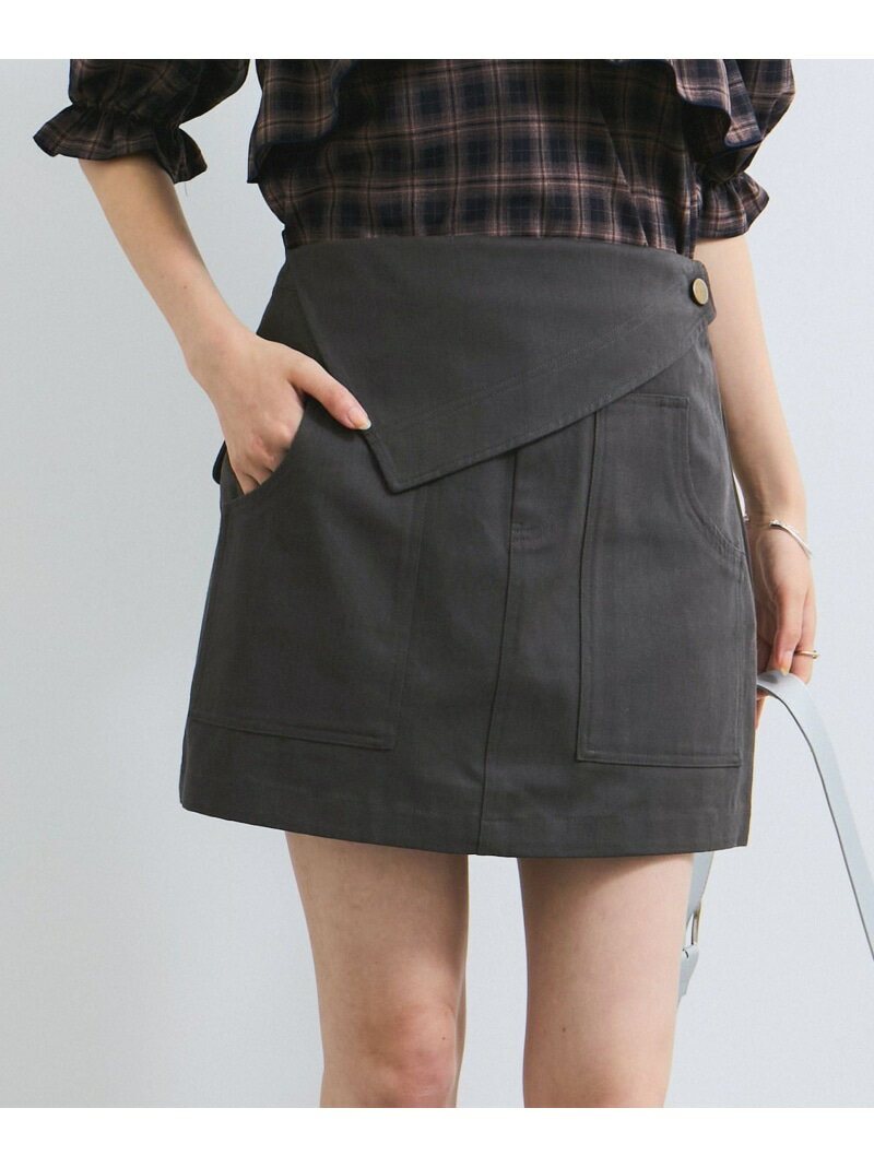 樂天商城 - 【SALE／70%OFF】フラップ付き台形ミニスカート VIS ビス スカート その他のスカート グレー イエロー【RBA_E】[Rakuten Fashion]