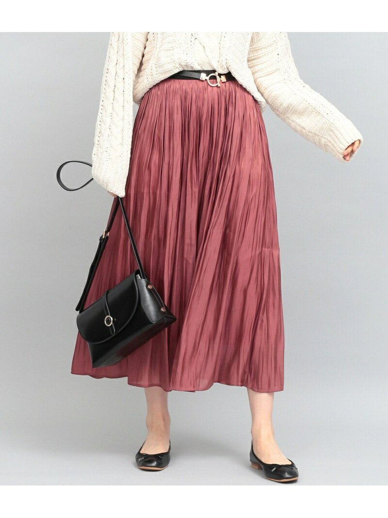 [Rakuten BRAND AVENUE]シャイニーサテンロングスカート ViS ビス スカート【先行予約】*【送料無料】