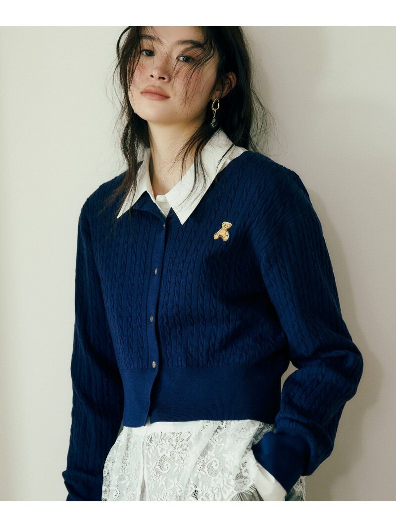 【POLO BCS】ミニケーブルノーカラーカーディガン VIS ビス トップス カーディガン ホワイト イエロー ネイビー ブラック【先行予約】*【送料無料】[Rakuten Fashion]