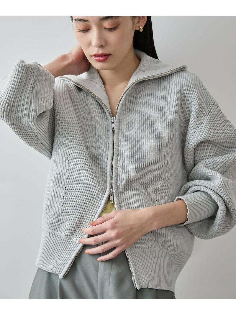 【SALE／60%OFF】Wジップハイネックニットカーディガン VIS ビス トップス カーディガン ネイビー レッド【RBA_E】[Rakuten Fashion]