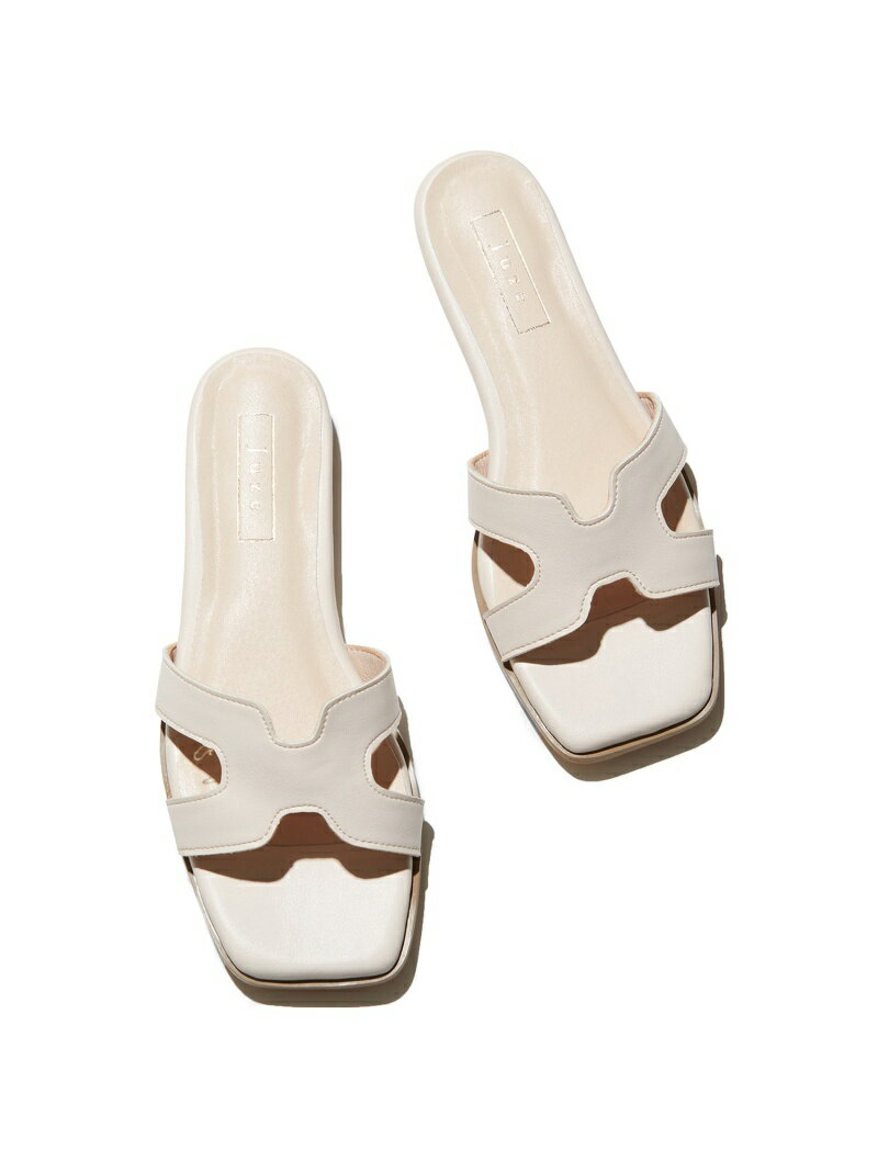 【SALE／30%OFF】【新色追加】リサイクルフェイクレザーカットワークフラットサンダル【sustainable】 Juze ビス シューズ・靴 サンダル ホワイト ブラウン イエロー【RBA_E】[Rakuten Fashion]のサムネイル