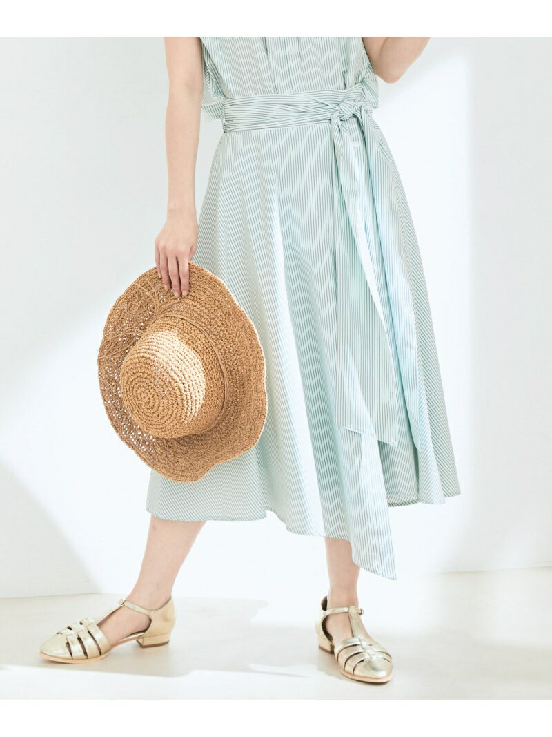 樂天商城 - 【SALE／50%OFF】【セットアップ対応】ストライプ&無地フロントリボンアシメスカート【sustainable】 VIS ビス スカート その他のスカート グリーン ネイビー ブルー【RBA_E】[Rakuten Fashion]