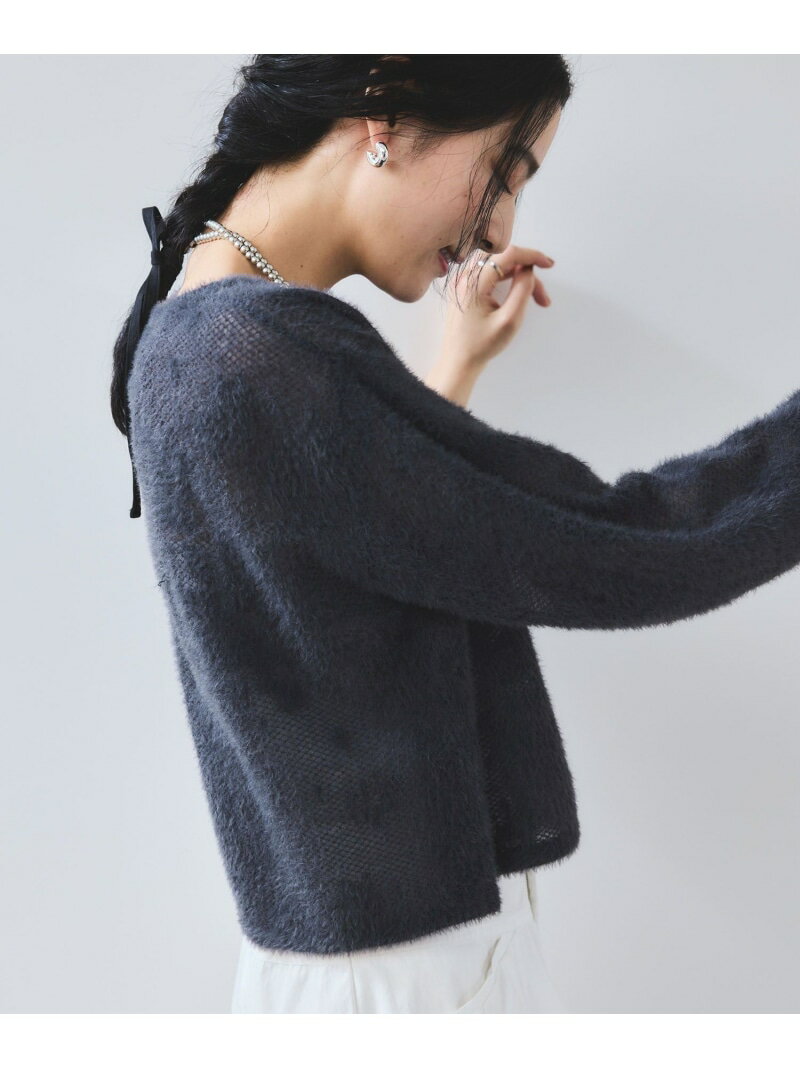 樂天商城 - 【SALE／50%OFF】フラワーモチーフフェザーシアーニット VIS ビス トップス ニット ホワイト グレー ピンク【RBA_E】[Rakuten Fashion]