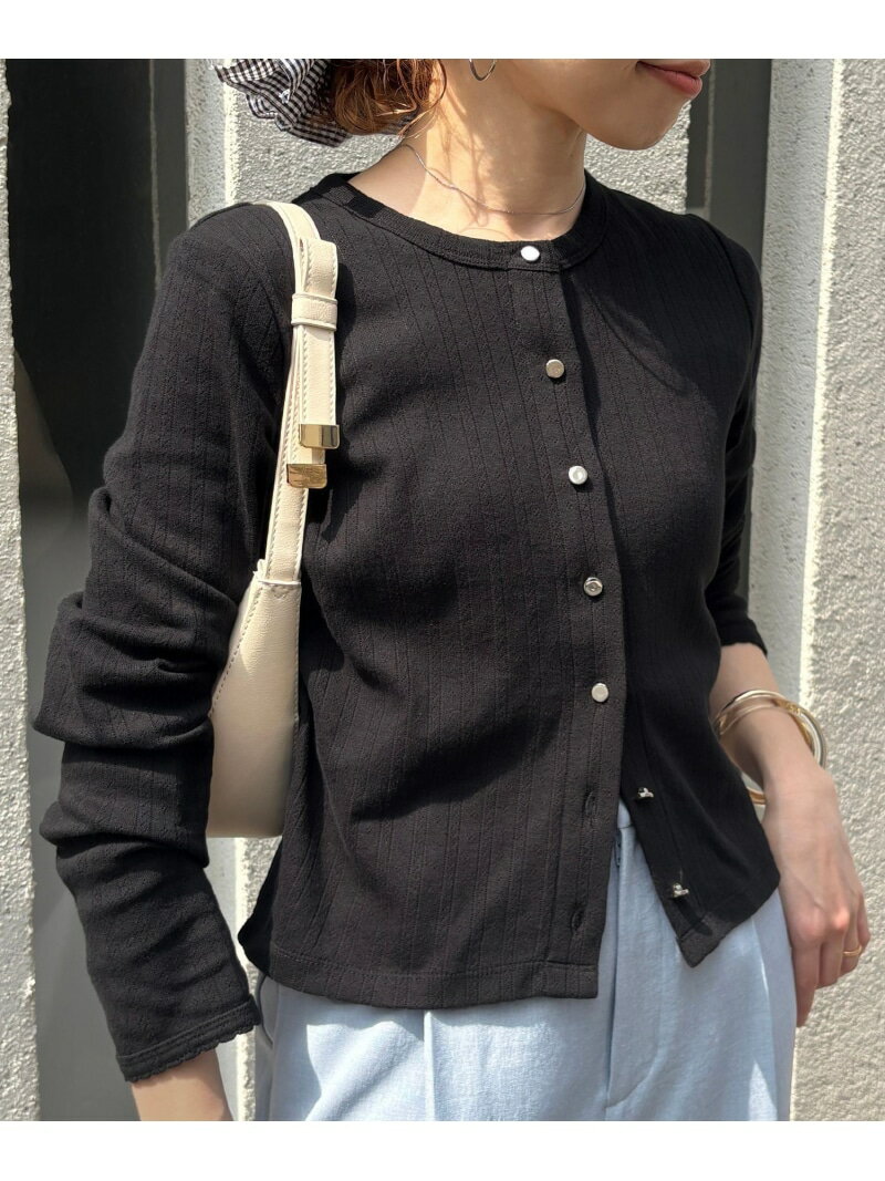 樂天商城 - パターンメッシュカーディガン VIS ビス トップス カーディガン ブラック ピンク ホワイト レッド【送料無料】[Rakuten Fashion]