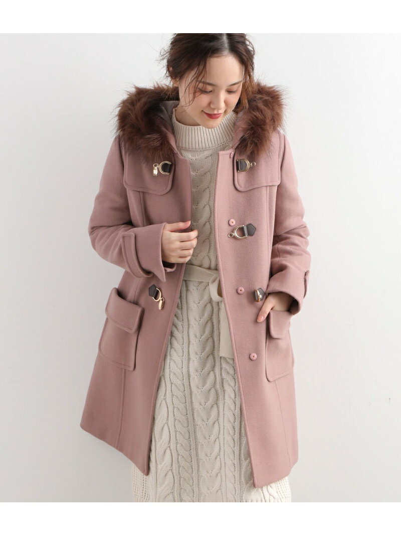 【WEB限定】二重織りメルトンビット付コート VIS ビス ジャケット・アウター ダッフルコート ベージュ ピンク パープル グレー ブラック【送料無料】[Rakuten Fashion]のサムネイル