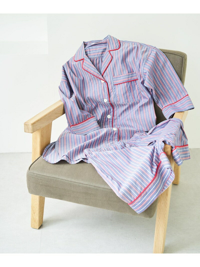 【SALE／50%OFF】【鎌倉シャツ*ViSage】【SET】チュニックショートパンツパジャマ VIS ビス インナー・ルームウェア パジャマ ネイビー ピンク【RBA_E】【送料無料】[Rakuten Fashion]のサムネイル