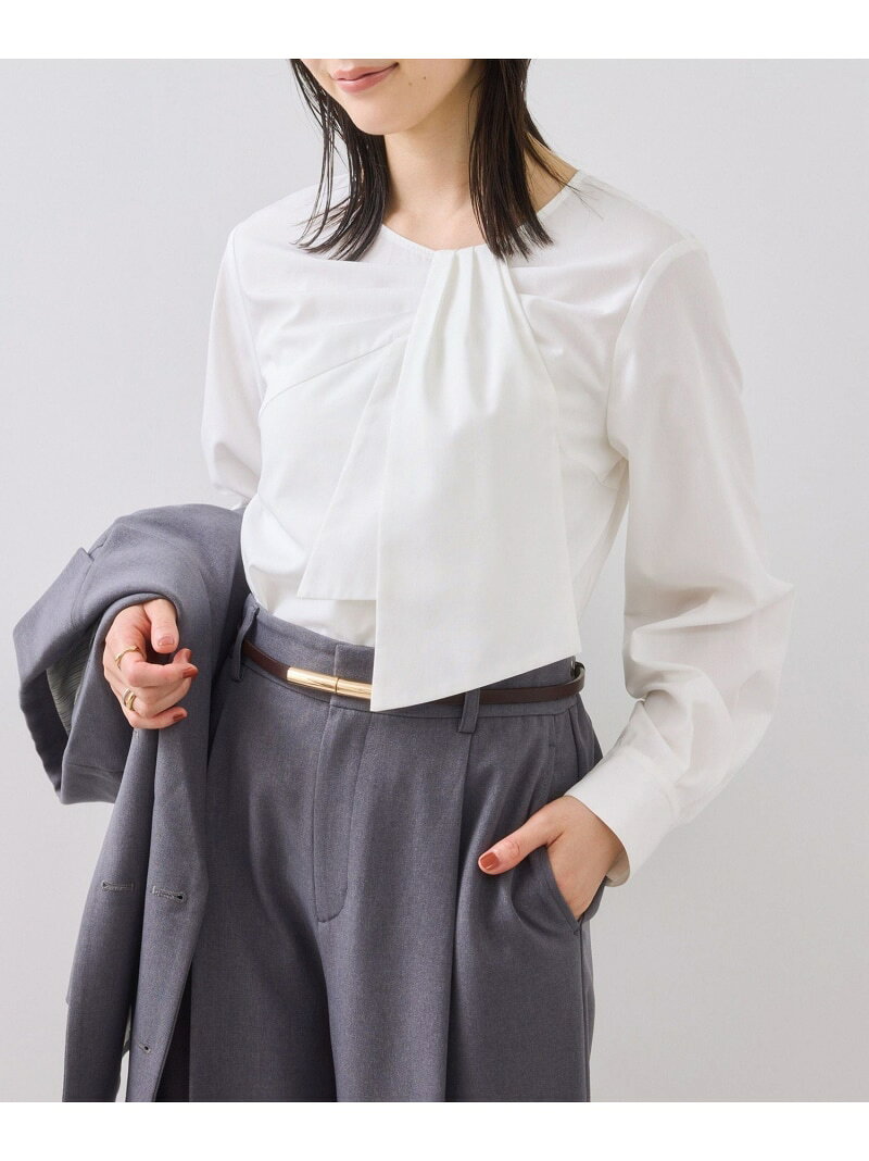 樂天商城 - 【SALE／30%OFF】フロントねじりデザインブラウス VIS ビス トップス シャツ・ブラウス ブルー ホワイト ブラック【RBA_E】[Rakuten Fashion]